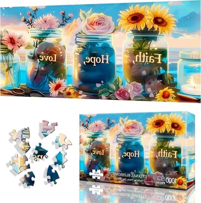 Kleurrijke 1000-delige Puzzel met Bloemenmotief, 80 x 41 cm, Geschikt voor Volwassenen en Kinderen vanaf 14 Jaar, Perfect voor Ontspanning en Gezellige Gezinstijd, Thuisdecoratie