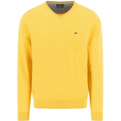 Fynch-Hatton Trui V-Neck Merino Cashmere Amber / male