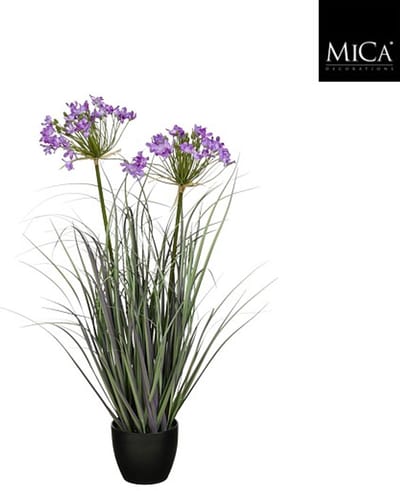 Mica Decorations Allium Ampeloprasum in pot - h80xd25cm - Paars