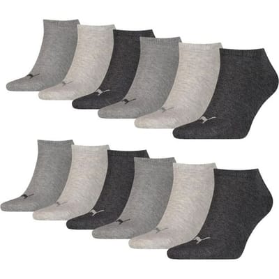 Puma Sneakersokken Plain 12-pack Antraciet Melange-35/38