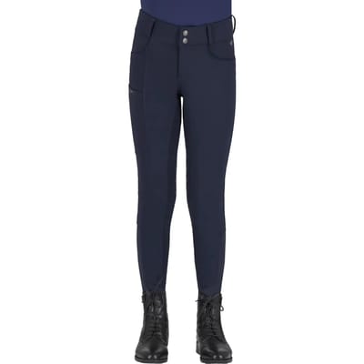 Qhp Rijbroek Lymee Softshell Junior Full-grip Navy - 140