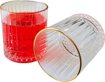Almina Elisa Golden - Luxe Glazen - Drinkglazen - Waterglazen - Whiskey Glazen - Cocktail Glazen - glas - set van 6 stuks - 330ml