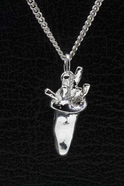 Zilveren Zak frites patat ketting hanger