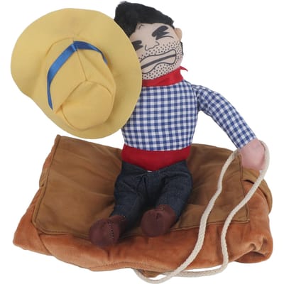 Costume de Cowboy pour Chien de Compagnie Drôle Vêtements de Chevalier à Cheval Cosplay Vêtements (XL) Black