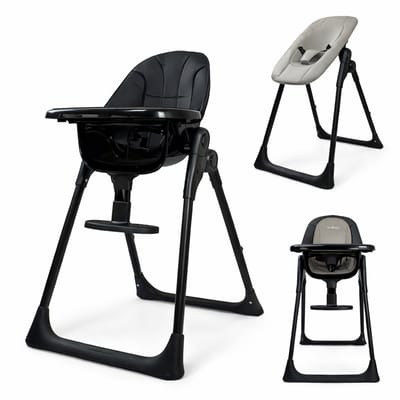 Born Lucky® Kinderstoel – Meegroei Kinderstoel Met Babysit – 2 in 1 Kinderstoel – Makkelijk Inklapbaar – Geschikt vanaf Geboorte - Zwart