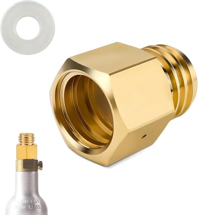 CO2 Adapter voor Quooker: Brass Conversie van Female TR21-4 naar Male TR21-3, Geschikt voor Soda Cylinders en Koolzuurhoudende Dranken