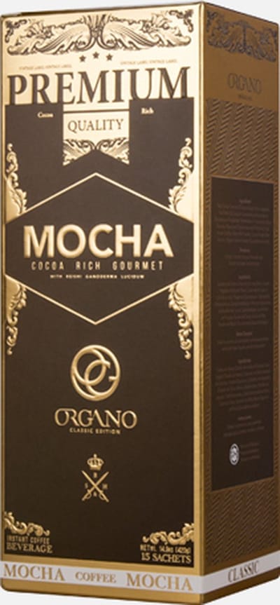 Gourmet Café Mocha - Instantkoffie verrijkt met organisch Reishi poeder - Ganoderma Lucidum - Rijke smaak - Gemakkelijk te bereiden gastronomische koffie