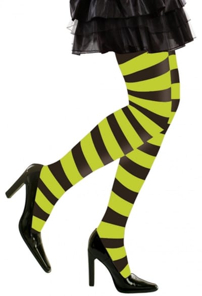 Heksen verkleedaccessoires panty zwart/groen voor dames maat M/L