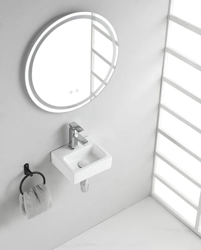 Wiesbaden Leto mini fontein 28 x 24, 5 x 9 cm keramiek glans wit