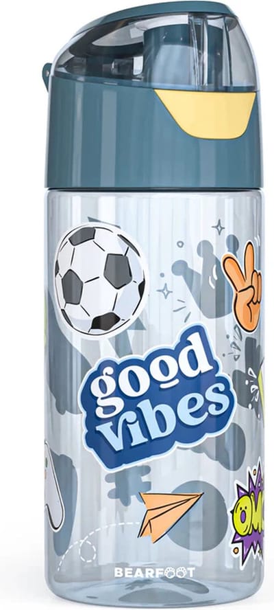 Drinkfles - waterfles - blauw - jongens - good vibes -