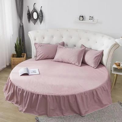 Hoogwaardige Ronde Sprei van Puur Katoen 200cm Ronde Hoeslaken 100% Katoen Effen Kleur Bedrok Zonder Kussensloop 1pc Sheet 220cm