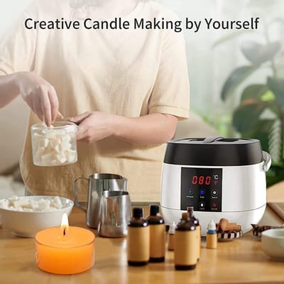 Elektrische Wax Smelter - Kaarsen Maken - Creatief Hobbyen - Instelbare Temperatuur - 500ml Capaciteit - Wit