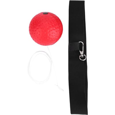 Équipement de boxe, balle de réflexe avec bandeau pour l'entraînement et le soulagement du stress, rouge rouge