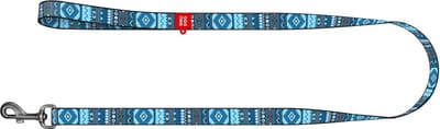 WAUDOG Ethno Hondenlijn / Hondenriem - Nylon - Blauw - Breedte: 2,5 cm - Lengte: 122 cm - Geschikt voor grote honden