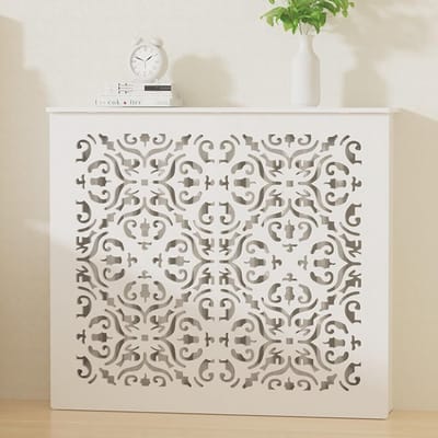 Radiatorombouw - Houtlook Paneel - Woonkamer Decoratie - Eenvoudig Kliksysteem - Universeel - Wit