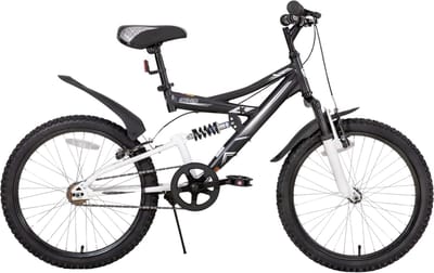 Kinderfiets – Voor kinderen 5-13 jaar – Mountainbike, dubbele vering – 51 cm, zwart