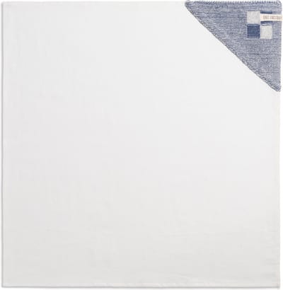 Knit Factory Theedoek Block - Linnen theedoek - Keukenhanddoek - Keukendroogdoeken - Vaatdoeken - Vierkant - Ecru/Jeans - Lichtgroen - 65x65 cm