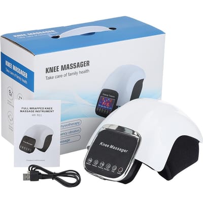 Elektrische Verwarmende Kniebeschermer Knie Massager Trillende Hete Compressie Airbag Massage Gewrichtsmassage Apparaat Vermoeidheid Verlichtend wit