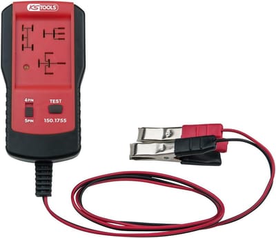 Relaistester - Relais tester - Voertuigrelais testen - Volautomatische testprocedure - 12V - Rood