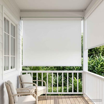 vidaXL Buitenrolgordijn UV-bescherming Wit 100 x 230 cm (B x H)