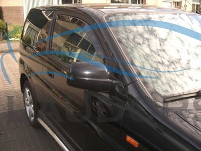 Zijwindschermen donker getint - Team Heko - tbv Honda HR-V (type GH) - past alleen op 2 / 3 deurs model VANAF 1999 - 2005, set a 2 stuks tbv voordeuren L+R visors raamspoilers