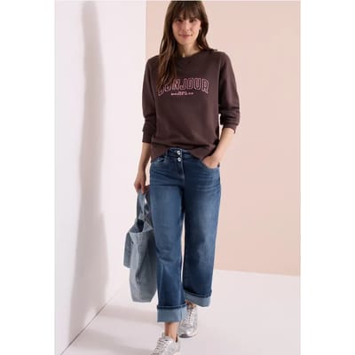 High Waist jeans met wijde pijpen in Slim Fit