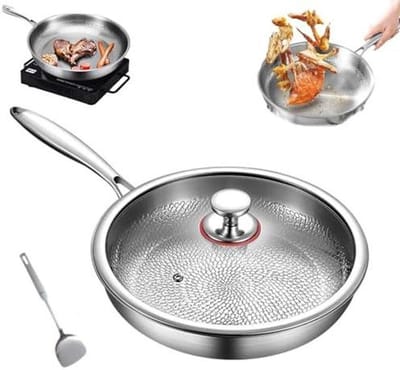 Koekenpan Titanium - Koekenpan Antiaanbak - Gezond Koken - Krasbestendig Gifvrij - 29 cm - Zilverkleurig