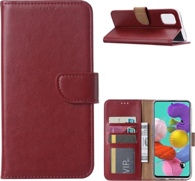 Hoesje Geschikt Voor Samsung Galaxy A51 Portemonnee hoesje / Boek hoesje - Bordeaux