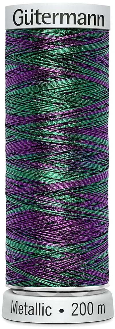 Gütermann Sulky Metallic (machinaal) borduurgaren, 200m, Kleur 7022 groen/paars