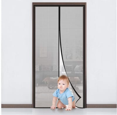 BIXc®- Vliegengordijn deur met magnet, Insectendoor, 90x210cm - lijmopbouw zonder boren, geschikt voor kellerdeur, woonkamer, schuifdeur, terrasdeur.
