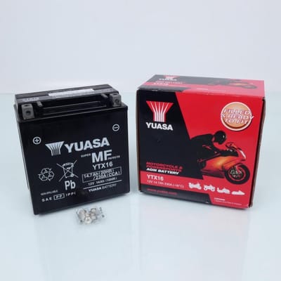 Batterie SLA Yuasa pour Scooter Piaggio 400 MP3 Après 2007 YTX16-BS / YTX16 / 12V 14.7Ah Neuf