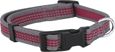 Nobleza Hondenhalsband Reflecterend - Maat L - Verstelbaar 45-66 cm - Nylon Klikhalsband - Rood