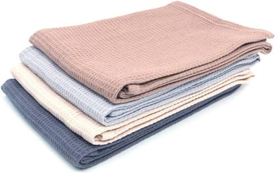 Set van 4 Absorberende Zachte Handdoeken van Natuurlijk Katoen - 45 x 60 cm - Multifunctionele Handdoeken voor Keuken, Bad en Yoga
