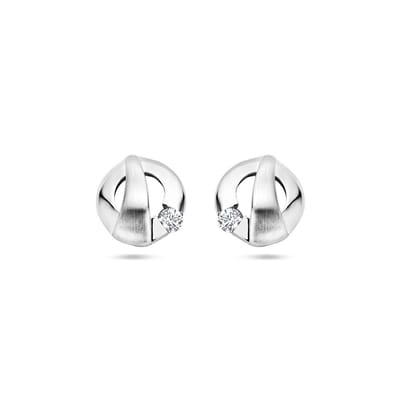 Zilver Gerhodineerd Oorknoppen Zirkonia Poli/Mat 1337817