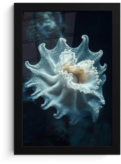 Poster in lijst - Fotolijst 20x30 cm - Posters - Zeewezen - Wit - Golven - Water - Posterlijst zwart - Decoratie - Wanddecoratie woonkamer - Muurdecoratie slaapkamer