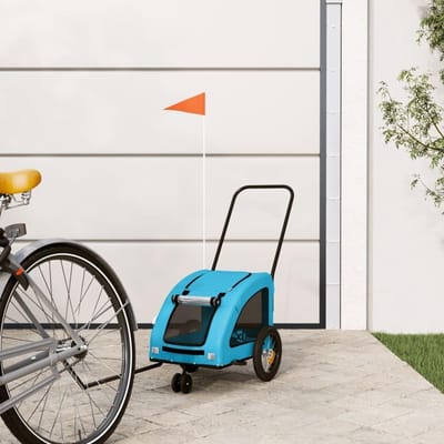 LH47939 Bicycle Trailer for Dogs, Blue Oxford Fabric and Iron for Dogs, Cats