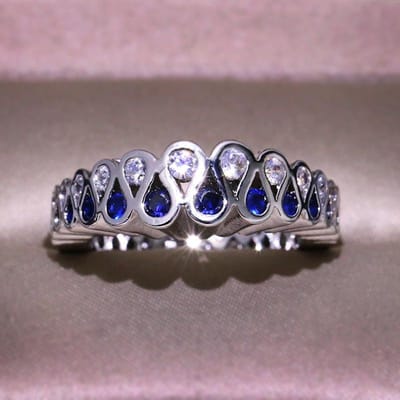 Nieuwe Europese en Amerikaanse Dames Zirkoon Saffier Ring met Modieuze Charme voor Vrouwen No. 11 gray