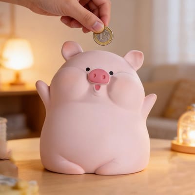 Dailygoods- Spaarpot Kawaii - Kunststof Spaarvarken - Grappig voor Kinderen - Decoratief Object - Veilig en Milieuvriendelijk - Geschikt voor Alle Leeftijden