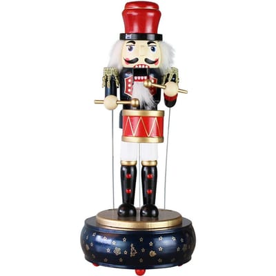 Doe-het-zelf Houten Notenkraker Drummer Muziekdoos Verjaardagscadeau Vintage Huis Kerstversieringen Kerst Muziekdoosjes Navidad 32CM
