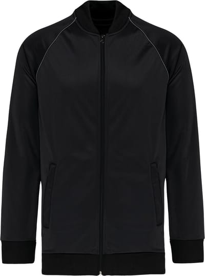 PROACT® Unisex trainingsjas met rits en biesje PA384 - Black - L