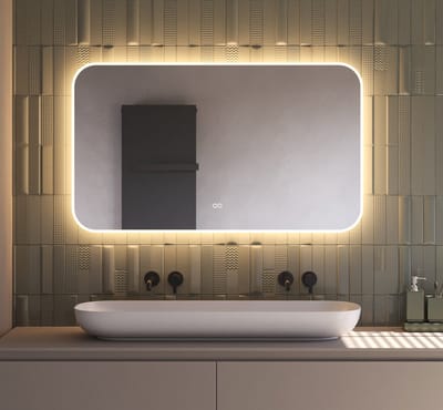 Schaere - Badkamerspiegel - Directe en Indirecte Verlichting - Spiegel Verwarming - Touch Sensor - Kleurenwissel - 120X70 cm