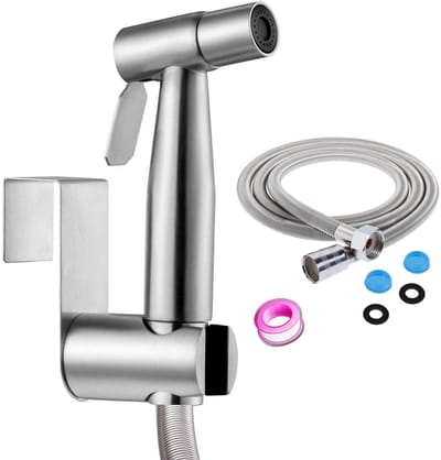 Dailygoods- Bidet Sproeier Eenvoudig te installeren - Handdouche met slang - Wandmontage/Toiletinstallatie - RVS - Inclusief haak/tape - 1,5 m slang