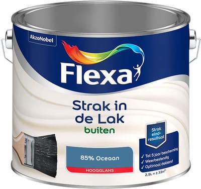 Flexa - Strak In De Lak Buitenlak Hoogglans - 85% Oceaan - Mengverf - 2,5 L