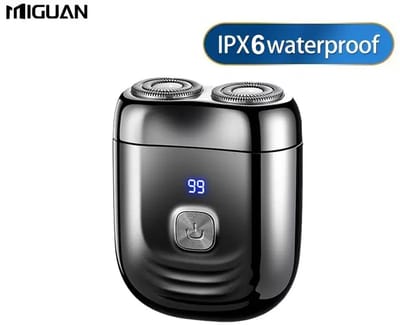 Digitale Miguan 2-Blade Scheerapparaat - Usb Oplaadbare 2-Kop Body Shaver + Baard/Precisietrimmer - Digitale Batterij Indicator - Perfecte Lichaamshaar Verzorging voor Dames en Heren - Kleur: Grijs