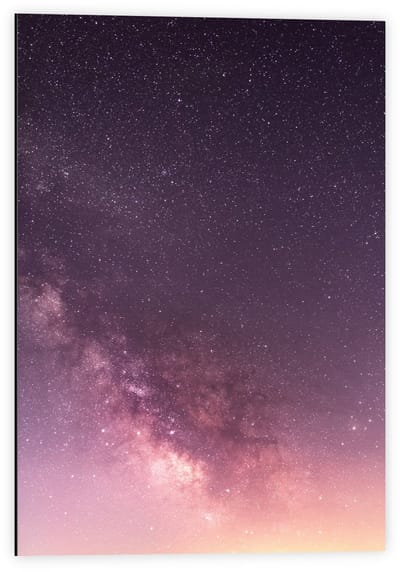 Dibond - Paarse Sterrenhemel  - 40x60cm Foto op Aluminium (Met Ophangsysteem)