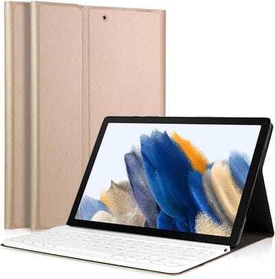 Hoesje met Toetsenbord geschikt voor Samsung Tab A8 2022 / 2021 - Book Case Cover met Toetsenbord Goud