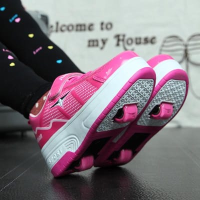 Chaussures à roulettes Chaussures à roulettes à double roue Chaussures pour hommes et enfants Chaussures à roulettes 43