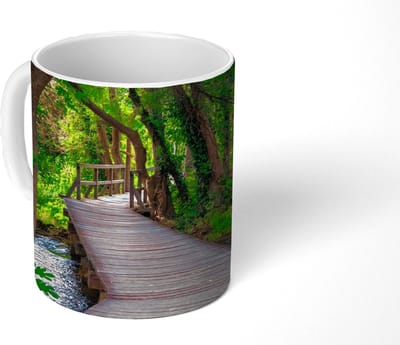 Mok - Koffiemok - Bos - Natuur - Brug - Mokken - 350 ML - Beker - Koffiemokken - Theemok