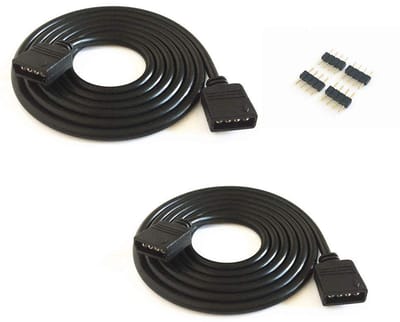 LED RGB Strip Verlengkabel - 3 m - 4-Pins Stekker Aansluiting voor 5050/3528/2835 LED Strips - 2 Stuks