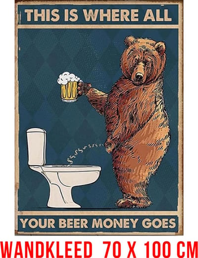 Wankleed This Is Where All Your Beer Money Goes Groot Wandtapijt Wanddecoratie Muurkleed Tapestry - Kleur - 70 x 100 cm